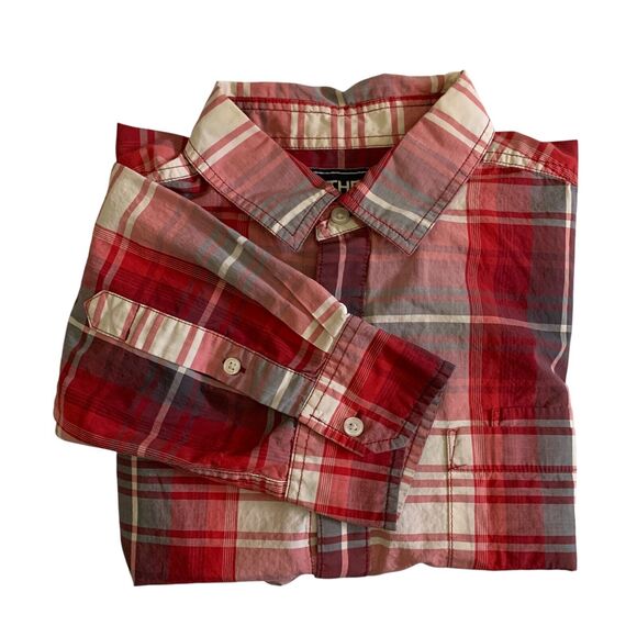 The North Face Men's Size L Button Up Long Sleeve Plaid Adult Shirt - Picture 10 of 15